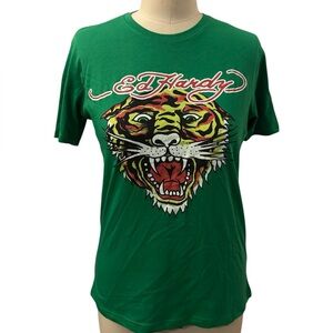 Ed Hardy Green Graphic Boys T-Shirt size 17/18 New With Tags